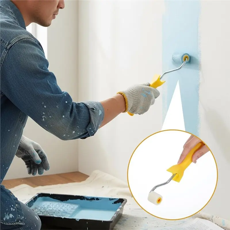 【توفر الآن】فرشاة طلاء أسطوانية صغيرة جدًا من الصوف مقاس 1 بوصة، أسطوانة طلاء صغيرة + بكرتين، أداة فرش دهانات صغيرة لتقليم اللمس