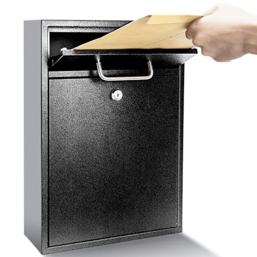 locking mailbox wall mount front view