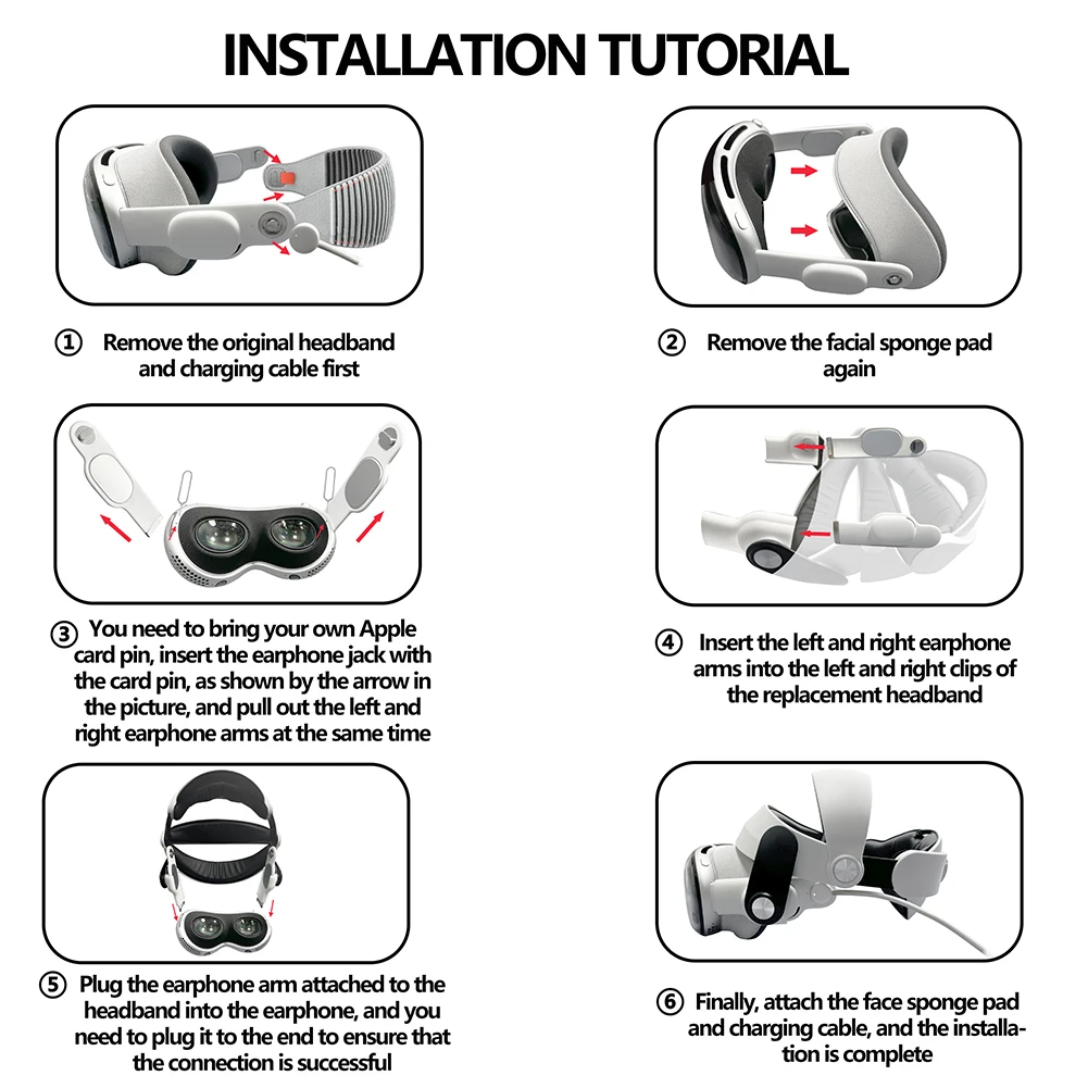 Adjustable Head Strap For Apple Vision Pro Head Strap Improve Wearing Comfortable Headwear For Apple Vision Pro Accessories