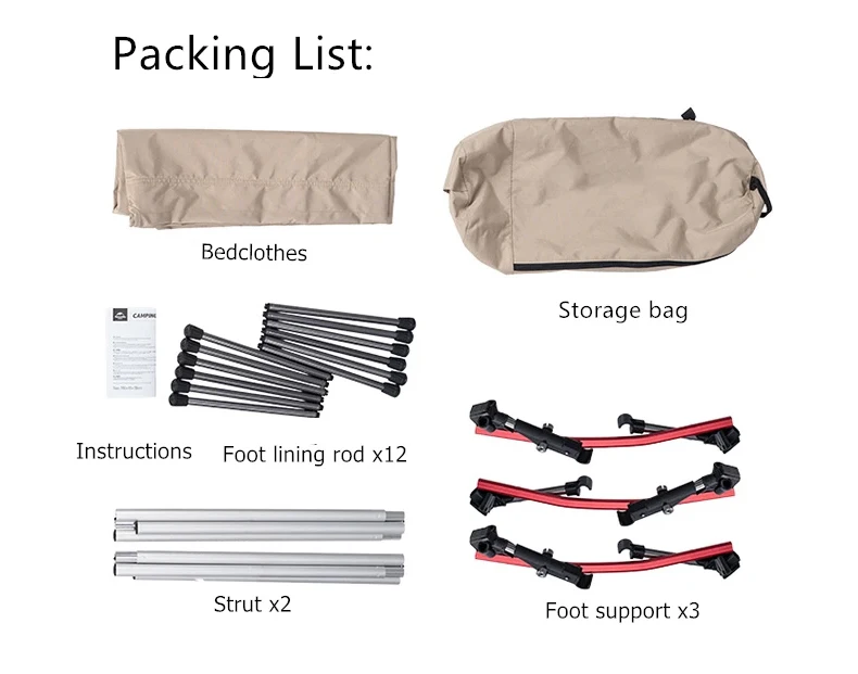WESTTUNE Campingbett, tragbares Klappbett, ultraleichtes Schlafbett aus Aluminiumlegierung für Outdoor-Wandern, Rucksackreisen, Reisen – Detail 9