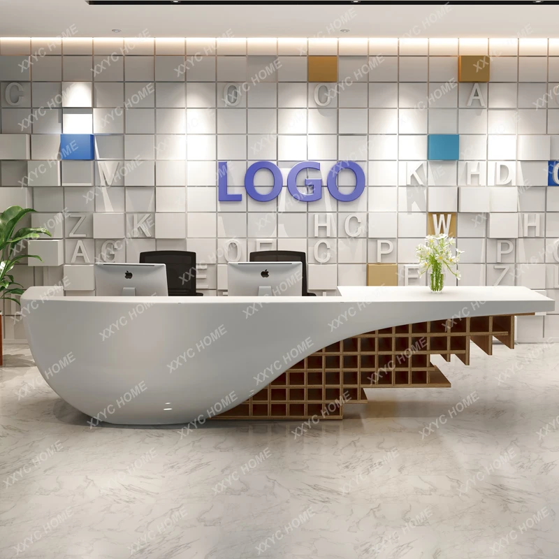 Creative Paint Reception Desks Company Simple Modern