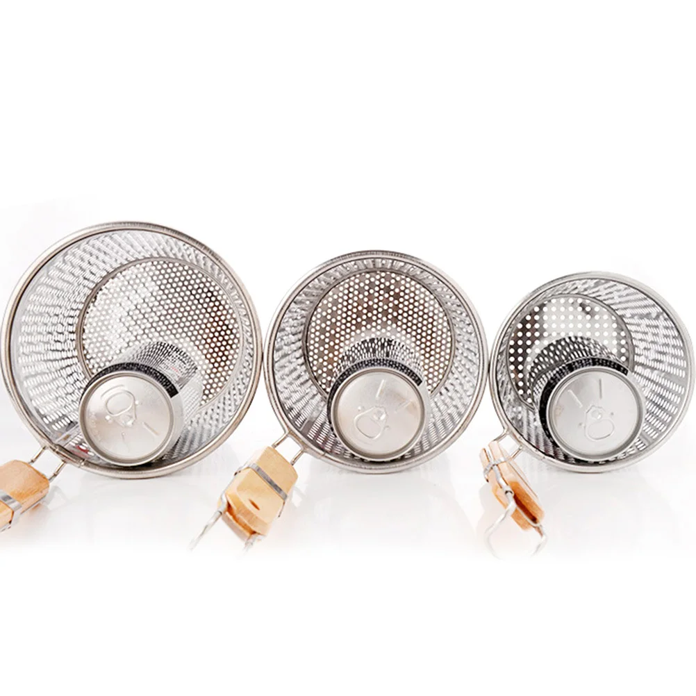 

Stainless Steel Strainer Basket Kitchen Fine Mesh Spider Food Skimmer Wooden Handle for Pasta Dumpling Noodle 12.5cm