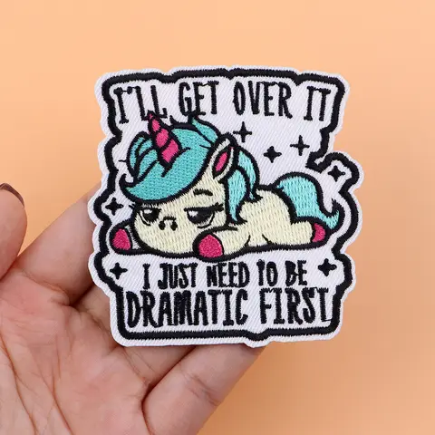 I'LL GET OVER IT Iron On Patch Clothes Patch For Clothing Cartoon Embroidered Patch Garment Apparel Accessories Sewing Stickers
