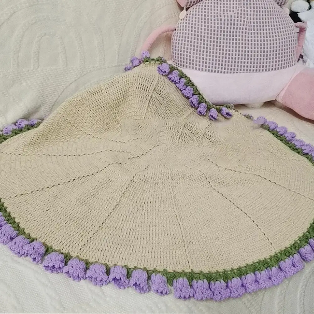 Floral Design Throw Blanket Diy Bouquet Blanket Diy Crochet Flower Blanket Kit Rose Bouquet Throw Craft Set Soft for Mother's