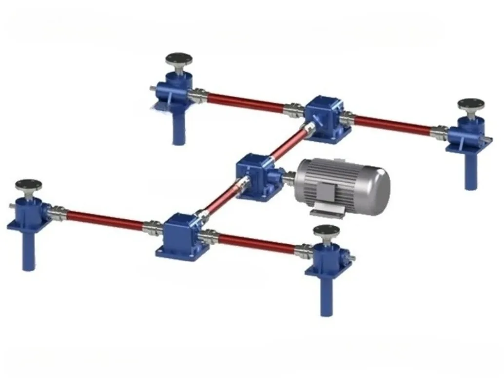 Screw Lift Electric Worm Gear Reducer Platform Hand Synchronous Lifting Screw Rod Length 1 Meter