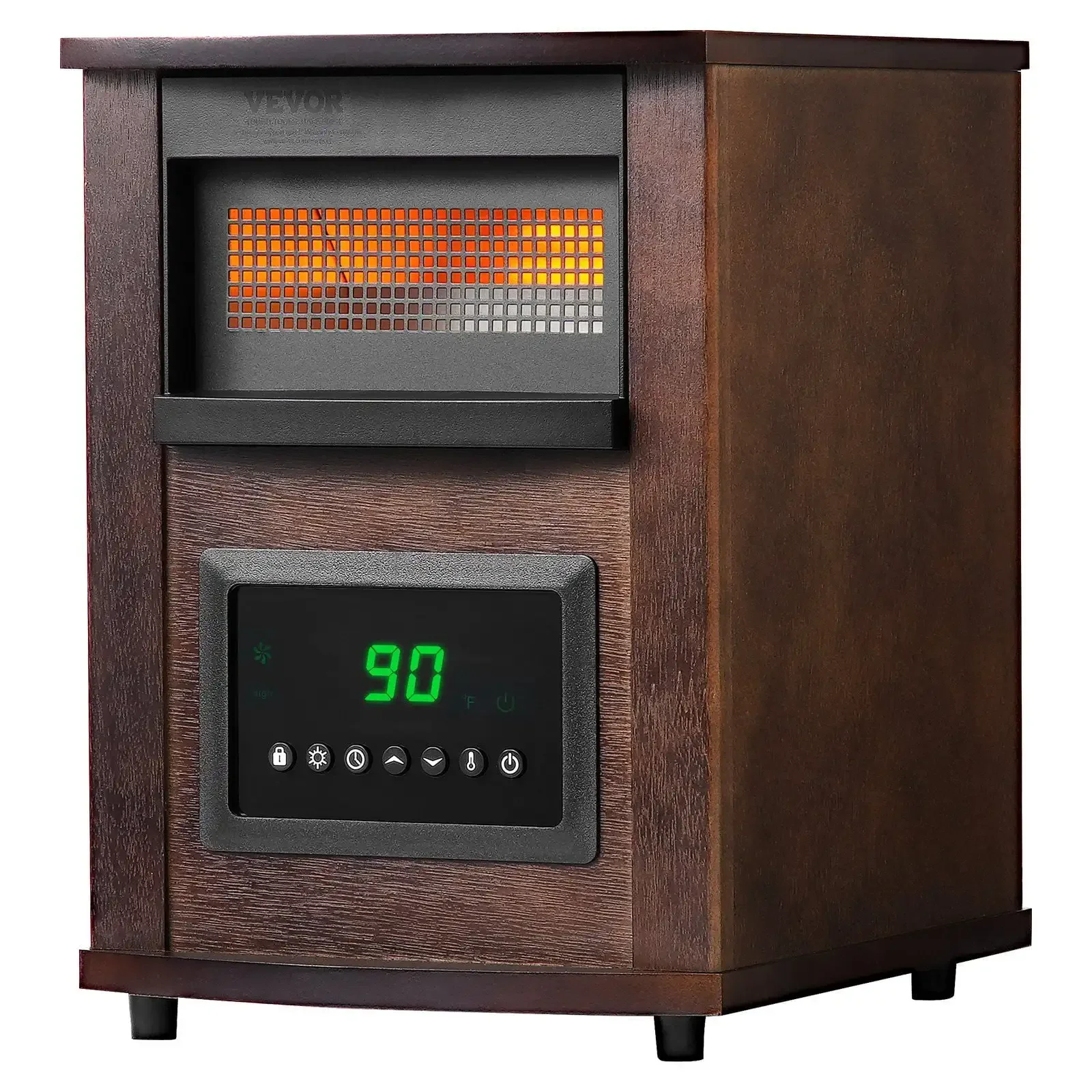 Infrared Heater, 1500W Remote Control Electric Space Heater, LED Patio Heater w/ 3 Speeds & Timer & Overheat