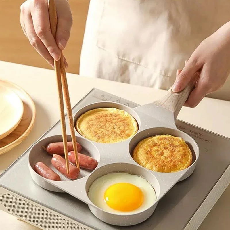 Egg Frying Pan Nonstick Pancake Pans 4-Cups Cookware Pancake Pan Egg Pan Suitable for Gas Stove Induction Cooker