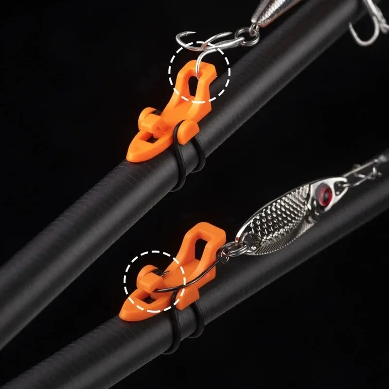 10-40SET Fishing Hook Keeper Lure Bait Holder with 3 Rubber Rings for Fishing Rod Fishing Gear Portable Accessories Fixed Bait