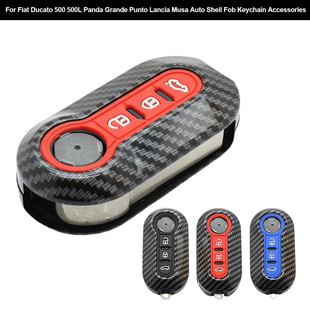 Housse de clé à rabat en ABS et Silicone pour voiture, pour Fiat Ducato 500 500L Panda Grande Punto Lancia Musa, coque automatique, accessoires de porte-clés