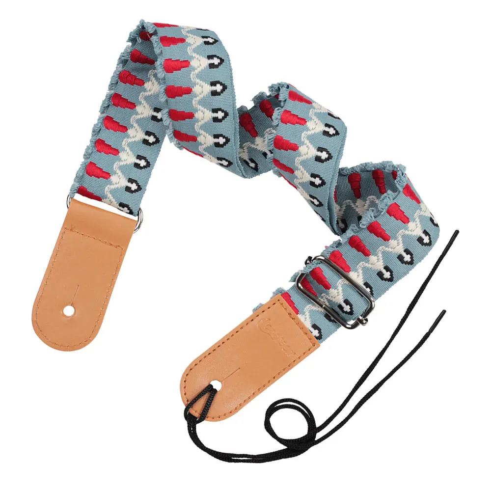 Ukulele-riem met etnische print, robuuste schouderriem voor gitaarinstrument, draagbaar, comfortabel, slijtvast accessoire