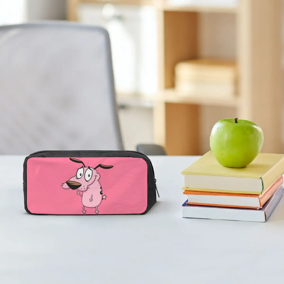 Étuis à crayons de dessin animé Cowardly Dog C-Courage pour étudiants, boîte à stylos, sac à crayons, pochette à crayons de grande capacité, porte-stylos