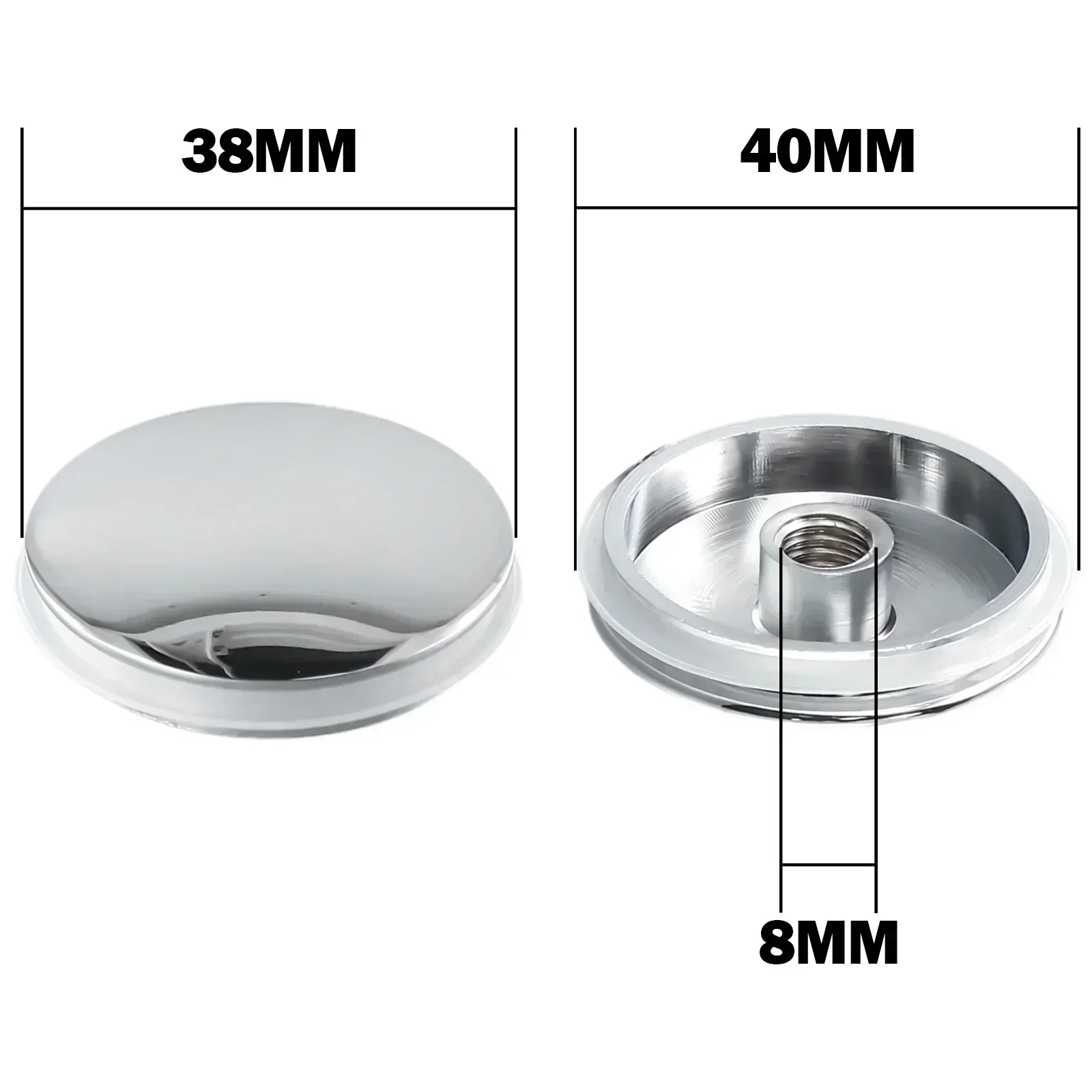 38mm Replacement Sink/Basin Waste Plug Cap Easy Pop-Up Click Clack Chrome Shower Sink Filter Plug Kitchen Bathtub Stopper