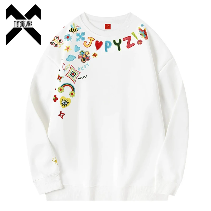 

Chinese Style Embroidery Sweatshirt Men‘s Long Sleeve O-Neck Pullover Streetwear 2025 Autumn Fashion Tops