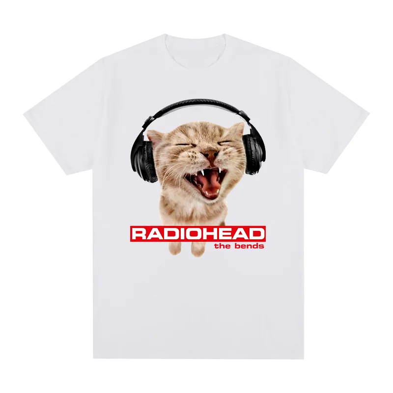 Radiohead The Bends Vintage T-shirt Orange Cat Concert Fan Gift Cotton Men T Shirt New Tee Tshirt Womens Tops