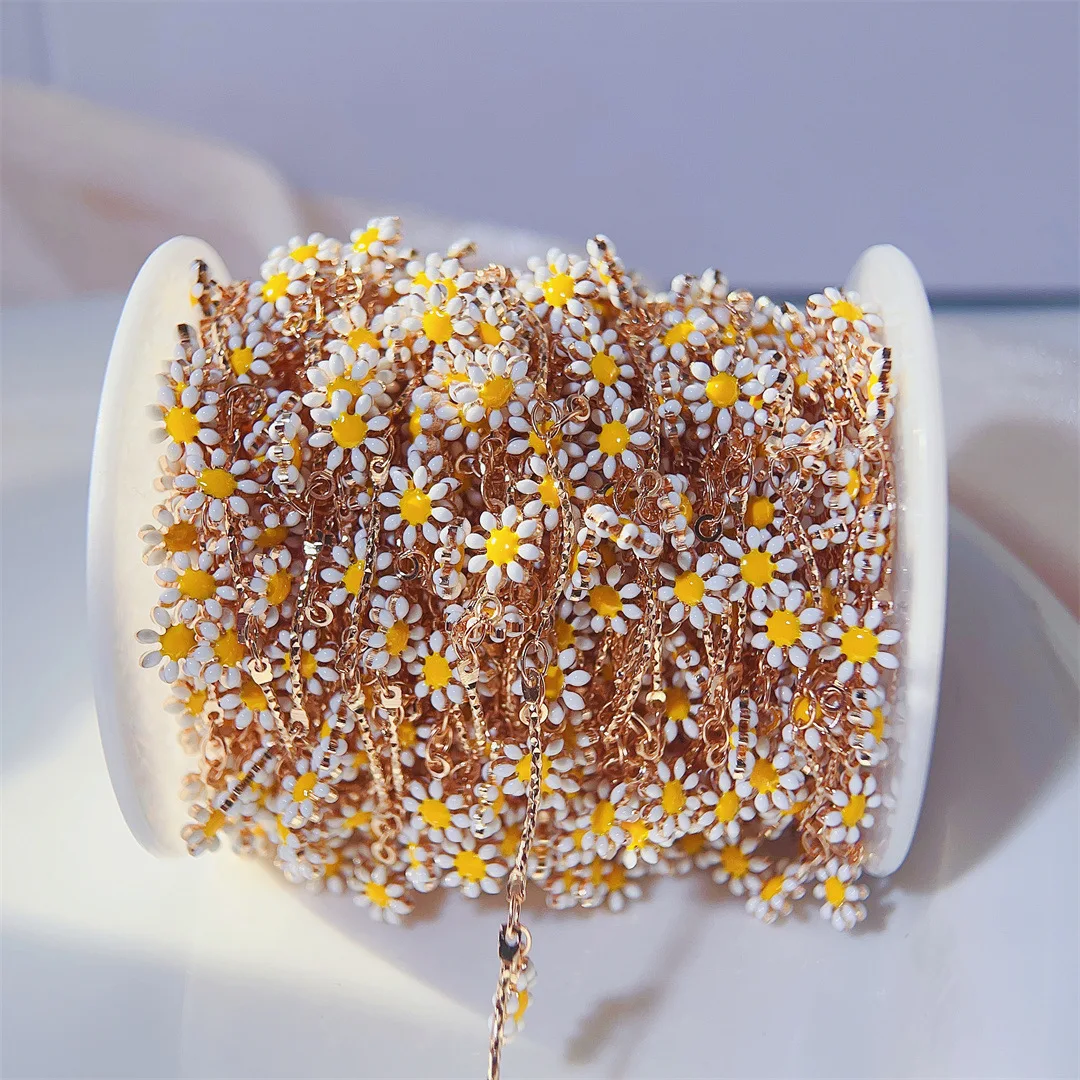 1M New Hot Sale Elegant Daisy Flower Copper Chain Handmade Necklace Bracelet Jewelry Making DIY Fashion Home Beach Accessories
