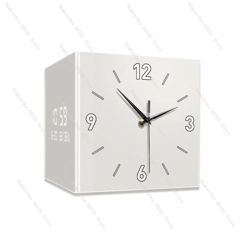 

Современные минималистичные двусторонние угловые настенные часы, креативные декоративные часы для гостиной, бесшумный механизм, подходят