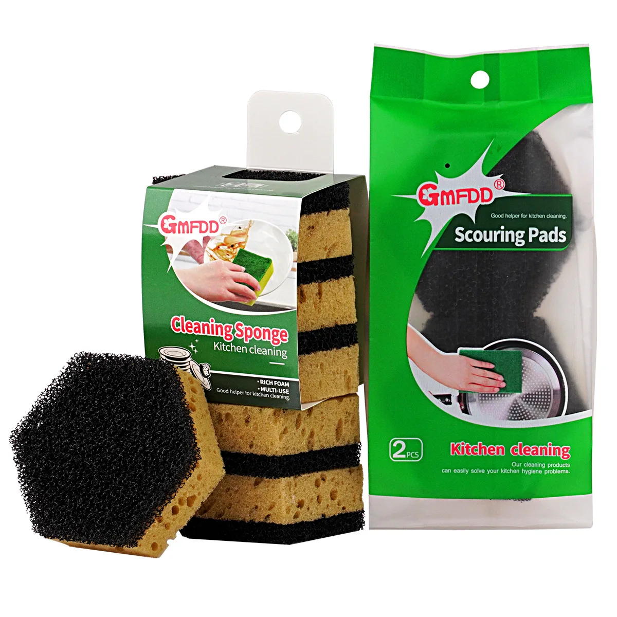 Hexagonal Imitation Loofah High Foam Cleaning Sponge Kitchen
