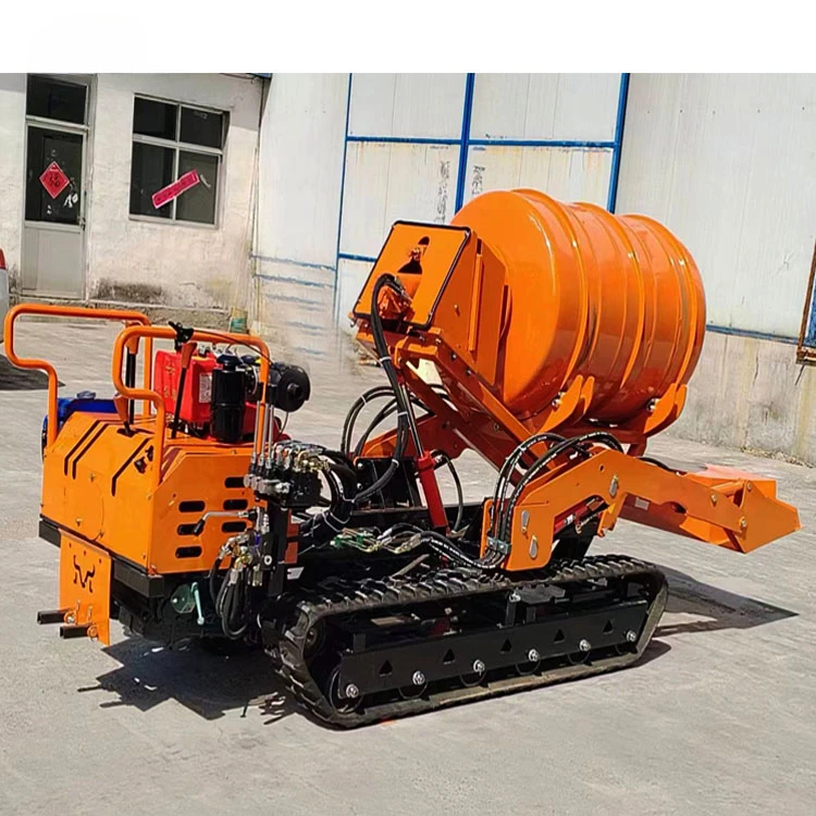 YG Thickened Material Small Crawler Building Material Mixer Mini Type Commercial Drum Lime Mixer Horizontal Concrete Mixer