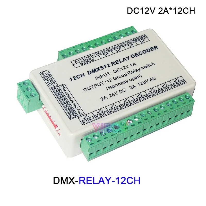 12V 3CH/4CH/6CH/8CH/12CH/16CH Channel Relay switch XRL RJ45 DMX512 Decoder Relays RGB dimmer RGBW LED Controller For Lamp Light