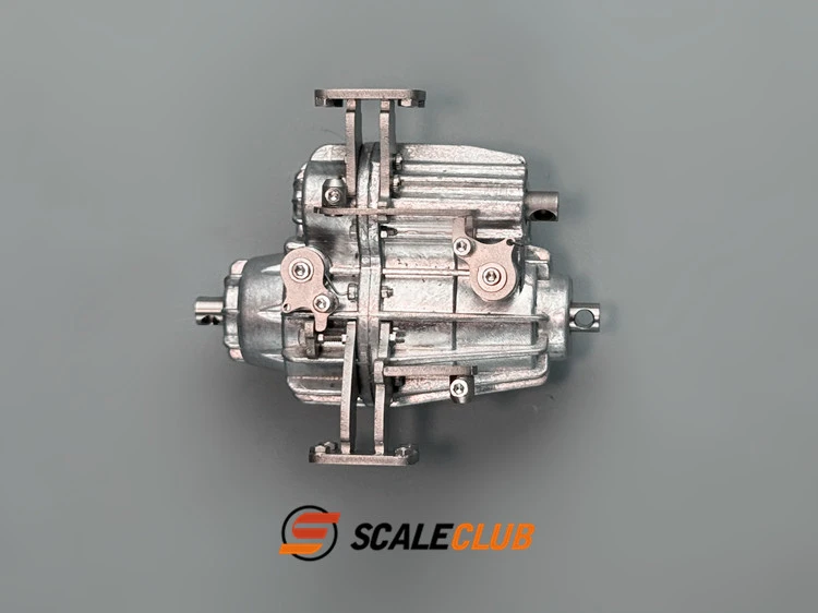 Metall-Verteilergetriebe mit abschließbarem Zentraldifferenzial und Antriebsabschaltung, V/H-Antriebsumschalter für 1/10 1/14 Crawler/Off-Road/Truck Scaleclub – Detail 7