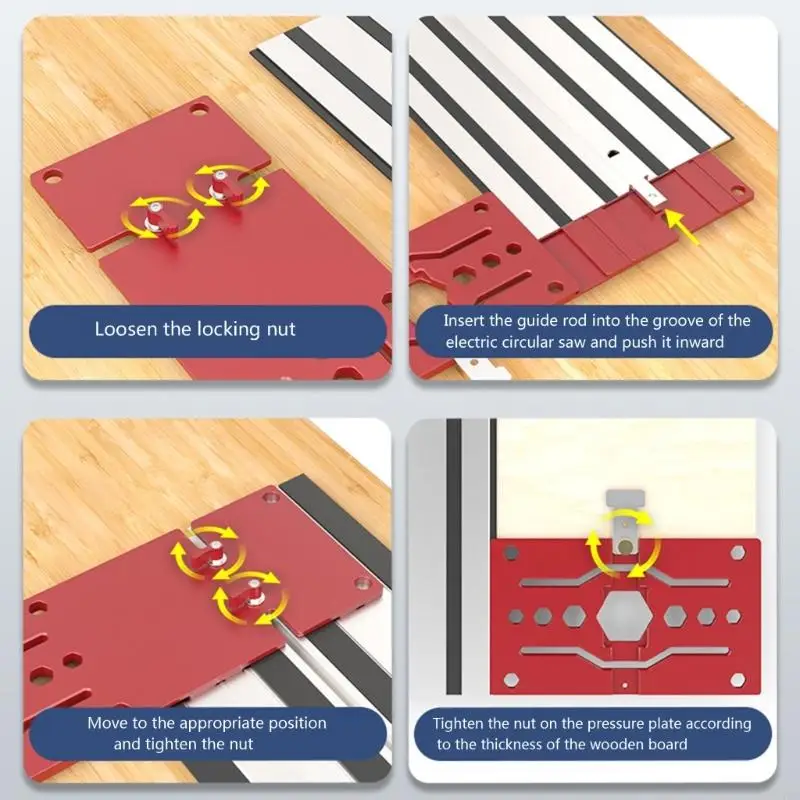57QF Woodworking góc 90 độ dừng bằng nhôm Sawing Định vị hình vuông Kẹp giới hạn cho cưa tròn điện