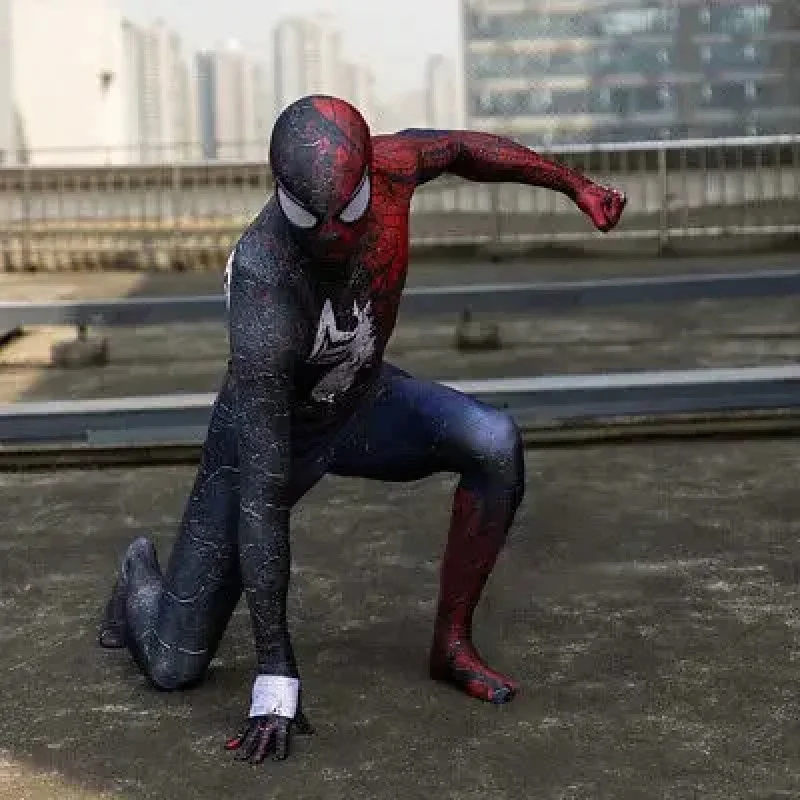 

✿2026✿Halloween Adults Kids Symbiote Suit Superhero Cosplay Costume Full Bodysuit Zentai Second Skin Suit Men Party Jumpsuit✿