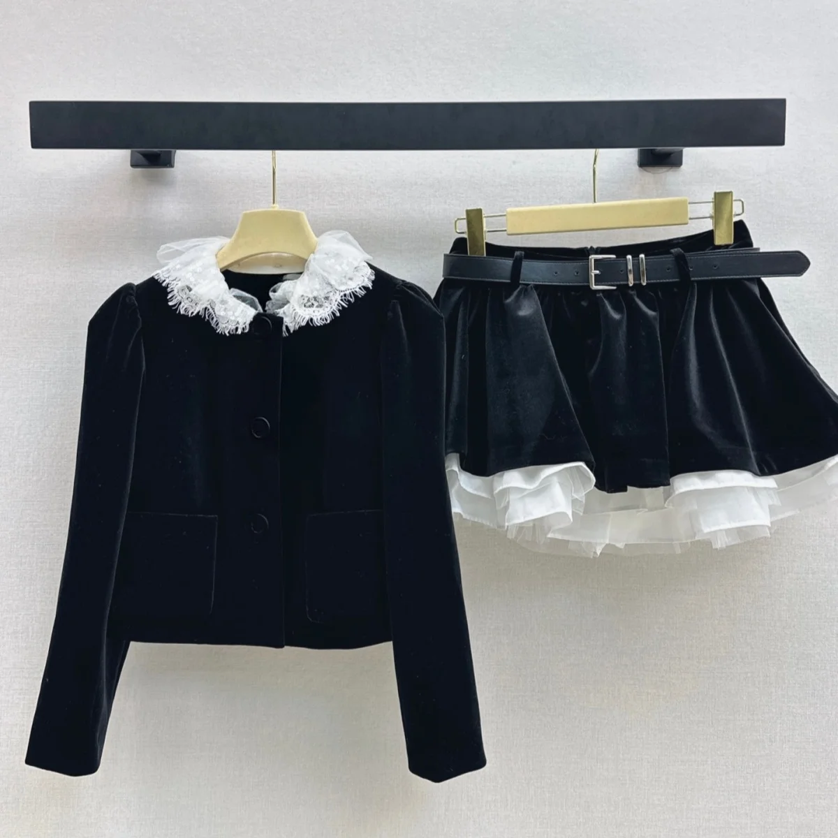 2026 High Quality Women's High Waist Mesh Splicing Pong Short Skirt Two Piece Set--26921196