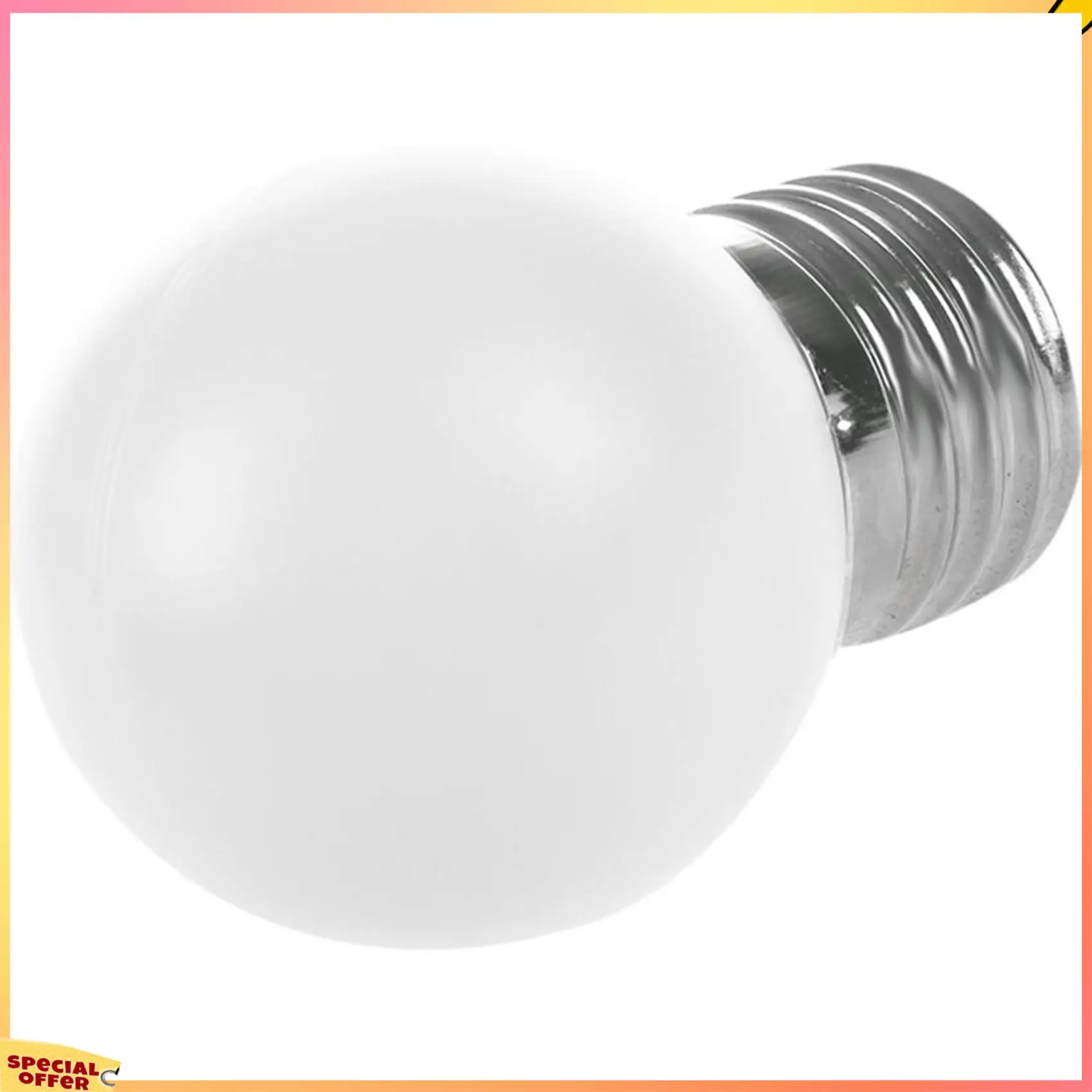 ABFI 2X E27 LED ライト ホワイト電球 プラスチック電球 (0.5W 電力、ホワイト)