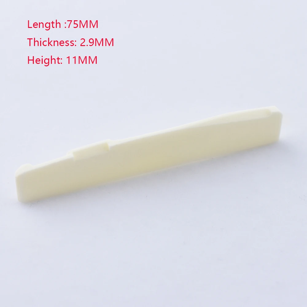 1 Piece Real  Bone  Bridge Saddle  For Folk  Acoustic  Guitar   72MM/74MM/75MM/76MM/80MM