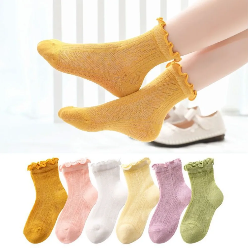 Children's cotton sock girls thin tube stockings breathable mesh toddler socks Baby  infatil de menina babies sokken