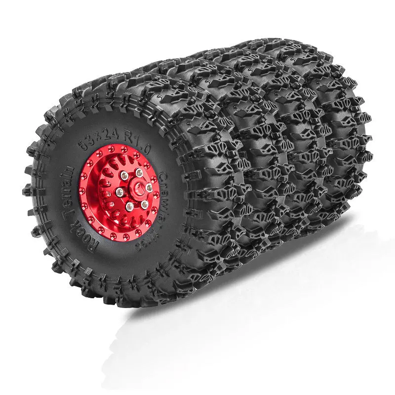 4 Stück 1/18 1/24 RC Kletterauto D276 Aluminiumlegierung Felgen 1.0 Reifenfelgen für TRX4M SCX24 AX24