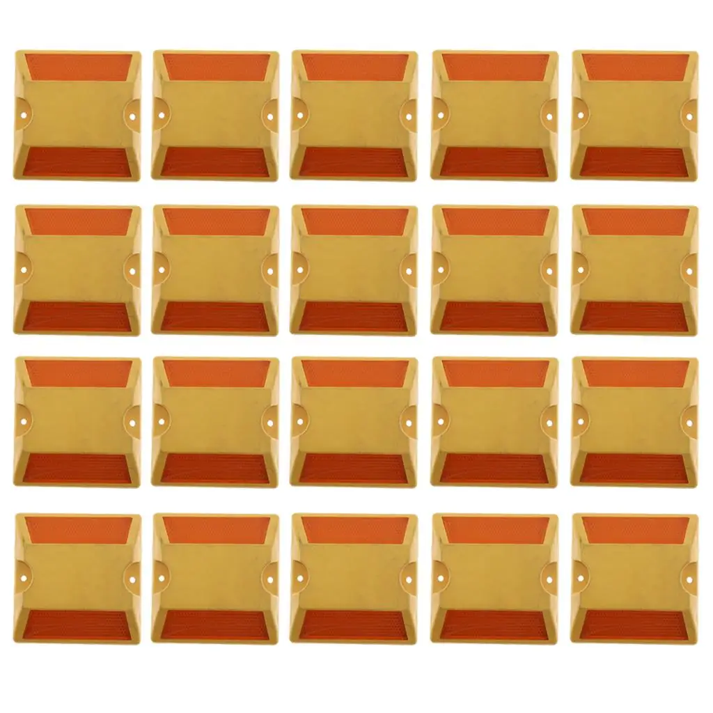 (20er-Pack) Kommerzielle reflektierende Straßenpflastermarker (Gelb)
