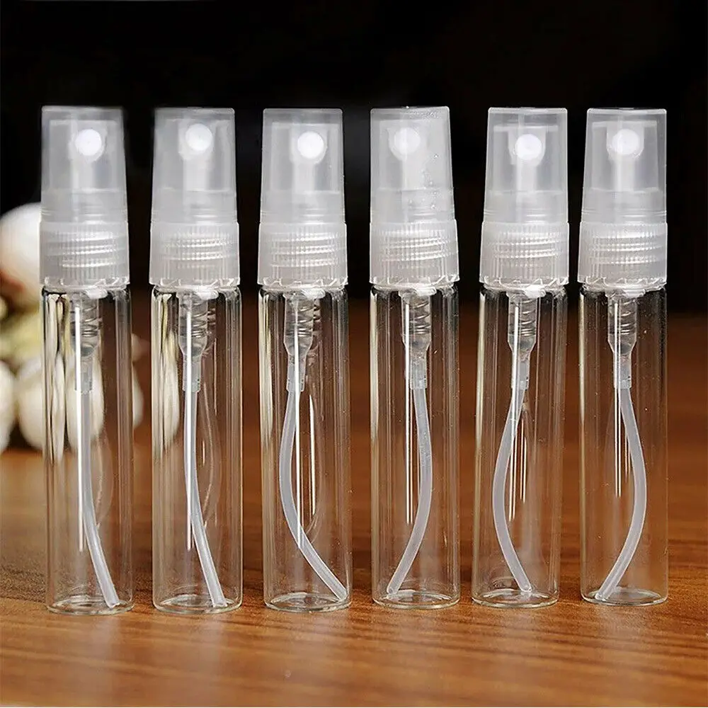 1pc/6Pcs 2ml 3ml 5ml Mini Portable Spray Bottle Refillable Cosmetic Sample Bottles Clear Empty Container