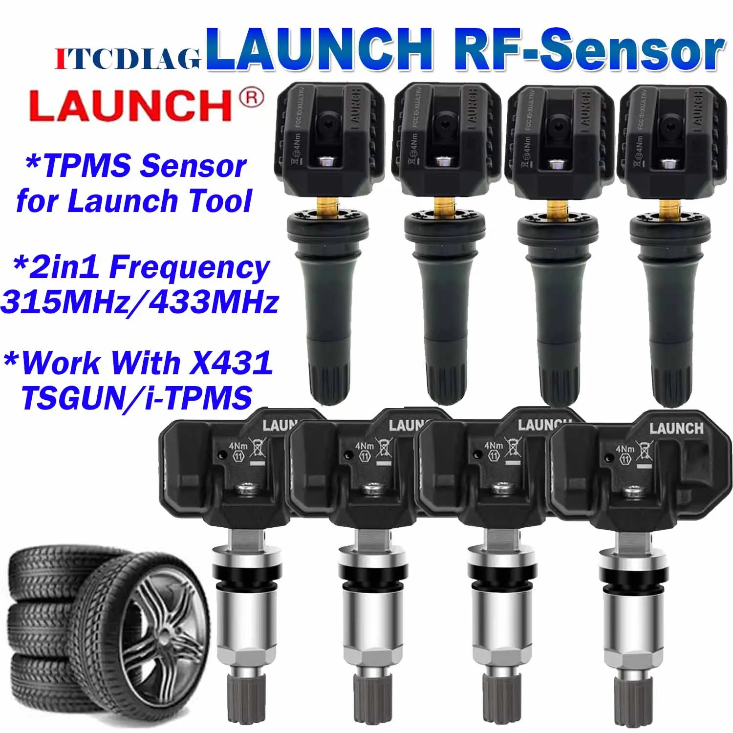 

LAUNCH X431 Sensor RF-Sensor 315MHz/433MHz TPMS Tire Repair Tool Scanner TSGUN i-TPMS Tire Pressure Sensors Tester Programming