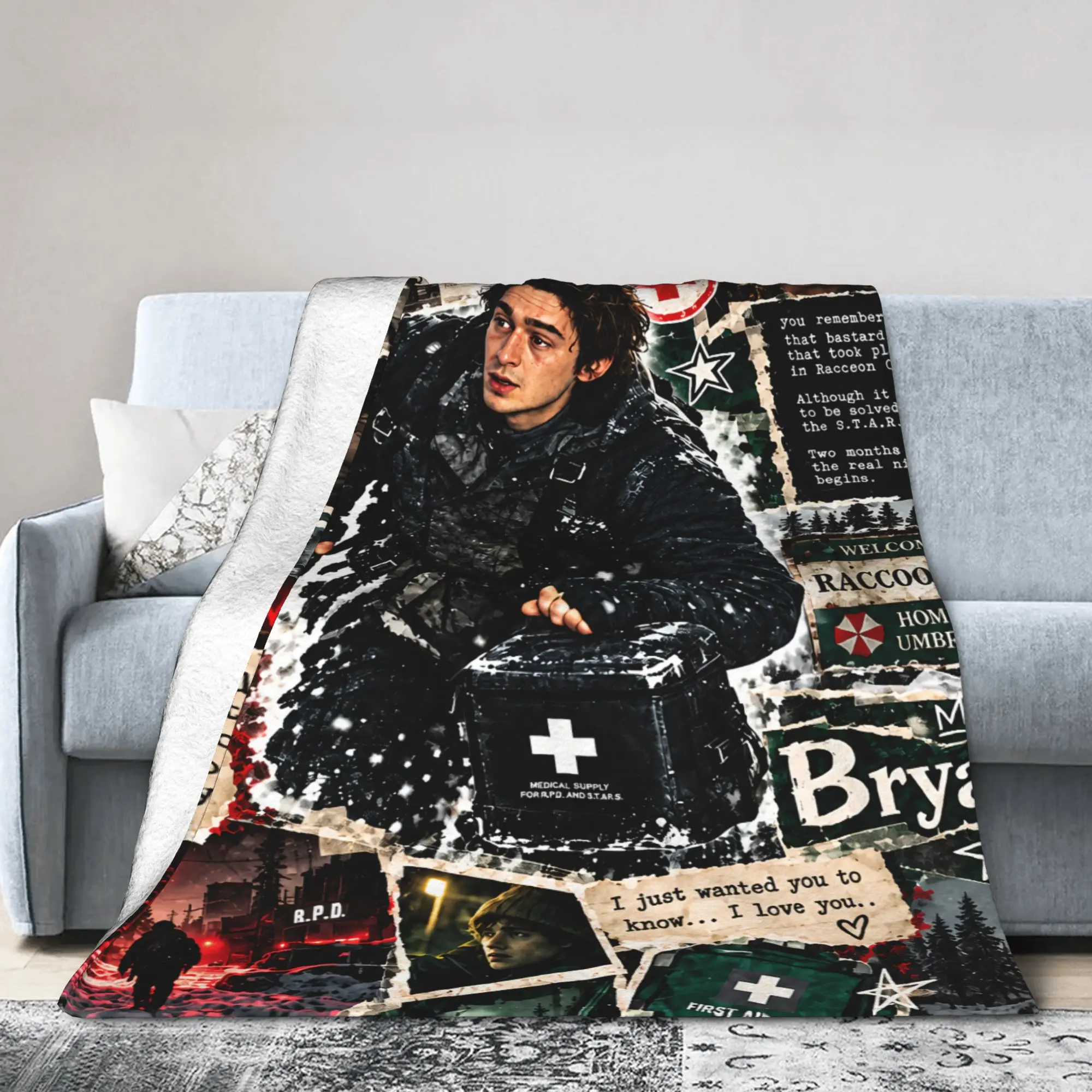 Bryan Austin Abrams Wool Blankets R-Residents Night Undead Evil Funny Throw Blankets for Home 125*100cm Rug Piece