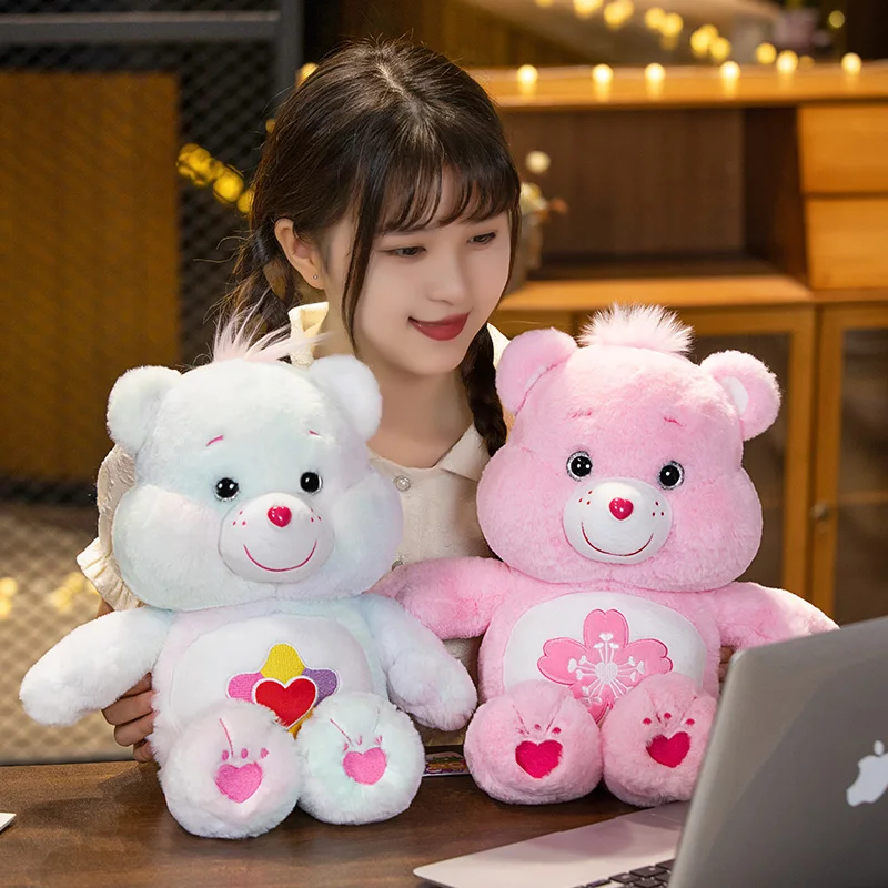 Original With Tag Care Bear Plush Toy Lovely Stuffed Animal White Pink Teddy Bear Doll Very Soft Cuddly Plushies Gifts Girl Kids