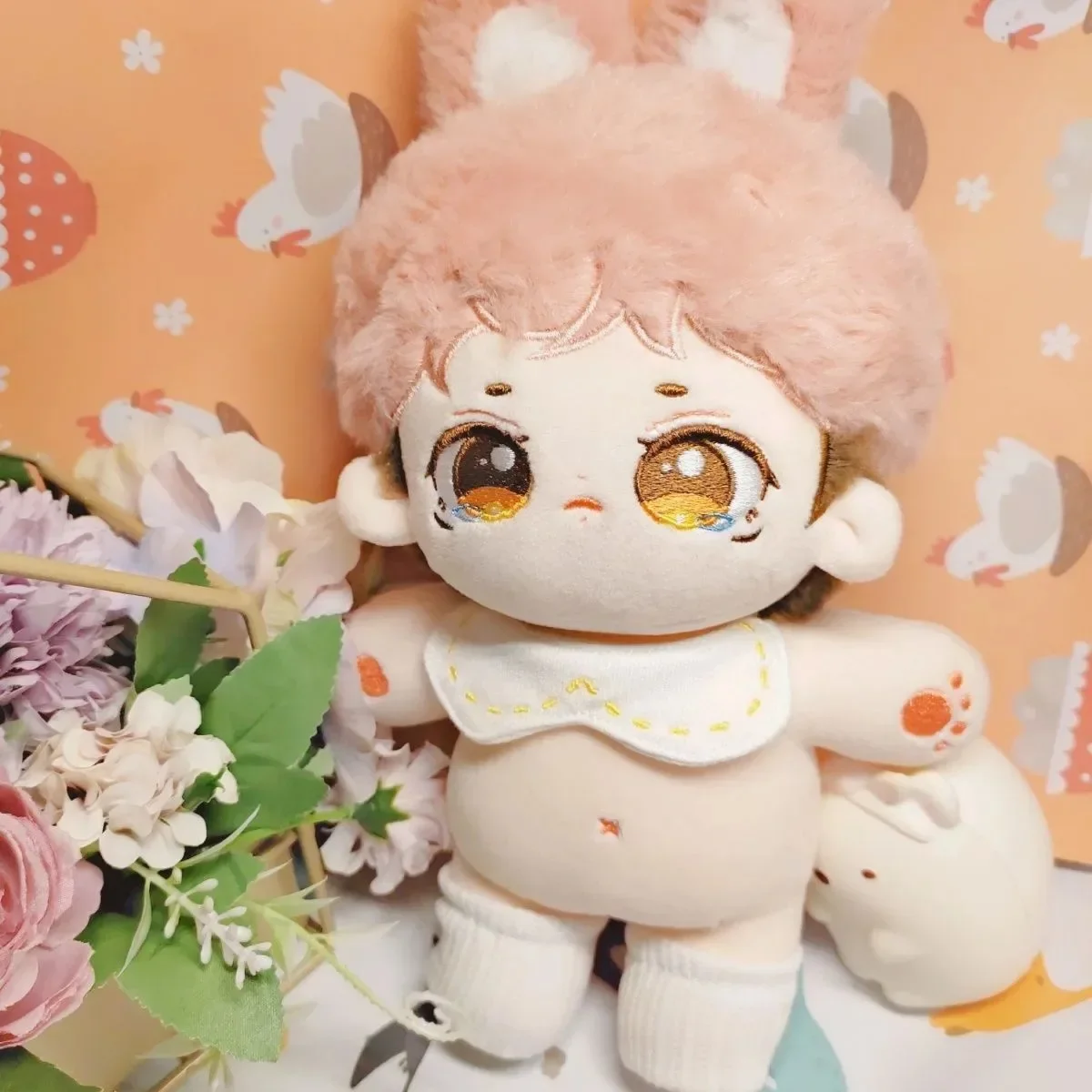 

20CM Game Anime Itadori Yuji Pink Hair Cute Soft Cosplay Plush Doll Stuffed Body Dress up Game Handsome Cotton Pillow Toys Gift
