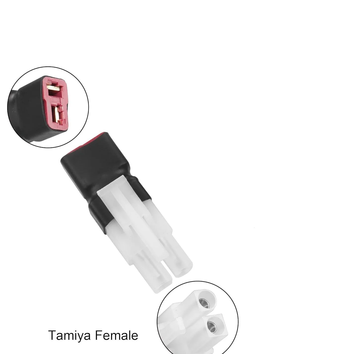 for t-type RC connector set male and female for remote controlled vehicles For FPV drones 4.4 x 1.3 cm ABS black white