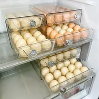 Transparent Egg Storage Box Double Layer Clear Plastic Egg Holder Time Scale Large Capacity Egg Storage Rack Drawer Organizer - Image 5
