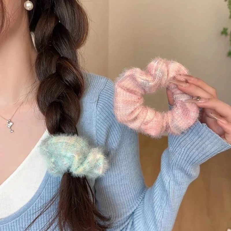 

Autumn and Winter New Sweet Knitted Hair Band Gradient Headband Girls Cute Fashion Hair Accessories Ponytail Holder Hair Ties