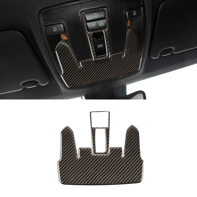 Car Interior Accessories Reading Light Panel Trim 2pcs For Mercedes Benz A B CLA GLA Class W176 W246 C117 X156 Soft Carbon Fiber