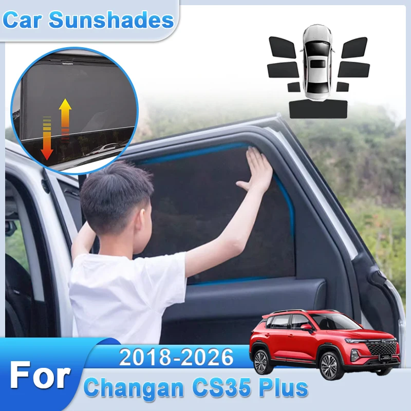 

Магнитный автомобильный солнцезащитный козырек для Changan CS35 Plus 2018-2026, сетчатый козырек от солнца, солнцезащитный козырек, анти-УФ-аксессуары для автомобилей