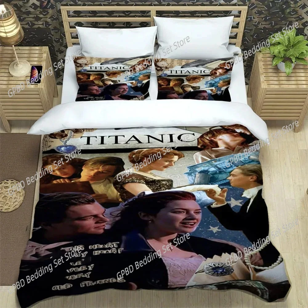 Movie Titanic Leonardo DiCaprio Bedding Set Duvet Cover Bed Set Quilt Cover Pillowcase Comforter king Queen Size Boys Adult