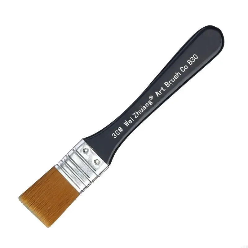 

M5TB Nylon Hair Paint Brush Flat Tip for Acrylic Painting Watercolor Wall 1/7PCS