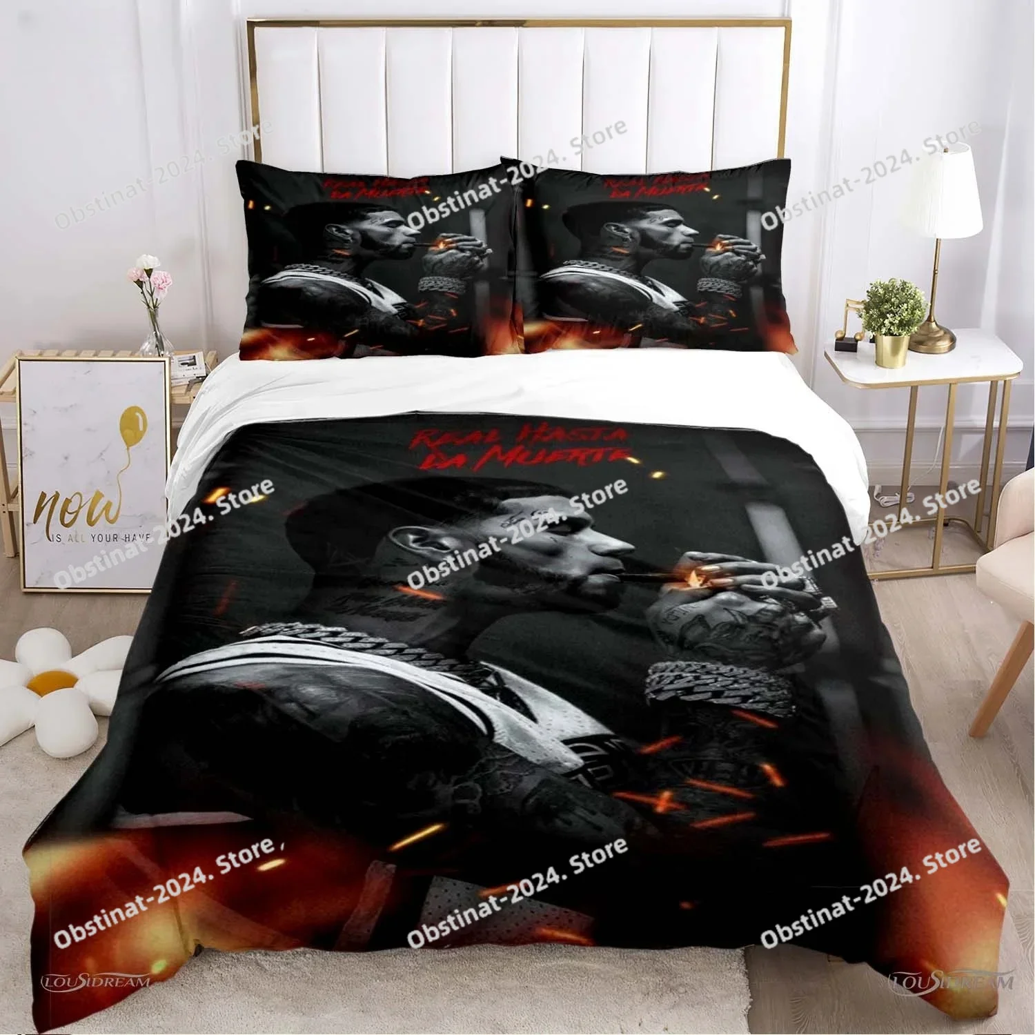Anuel AA Rapper Hip Hop Singer All Season Bedding Set Printed Duvet Cover Pillowcase Single Double Style Queen King Size Sets