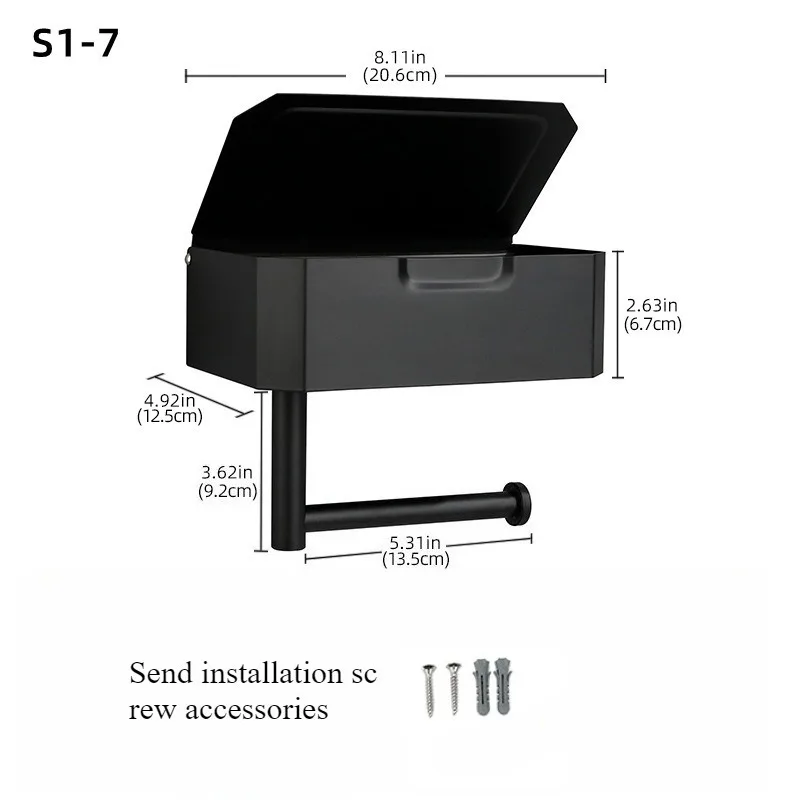 1 pcs No Drill Stainless Steel Paper Towel Holder - Wall Mount Kitchen/Bathroom Organizer, Rustproof Roll Dispenser for Cabinets