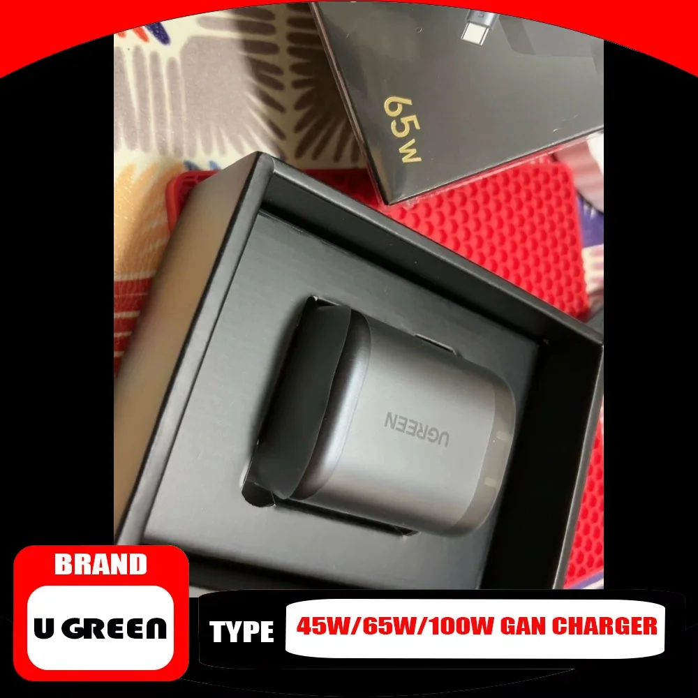 UGREEN 45W/65W/100W GaN Charger Retractable Cable Multi-Port PD40W Type-C Fast Charger Charging Head Accessories Adaptation