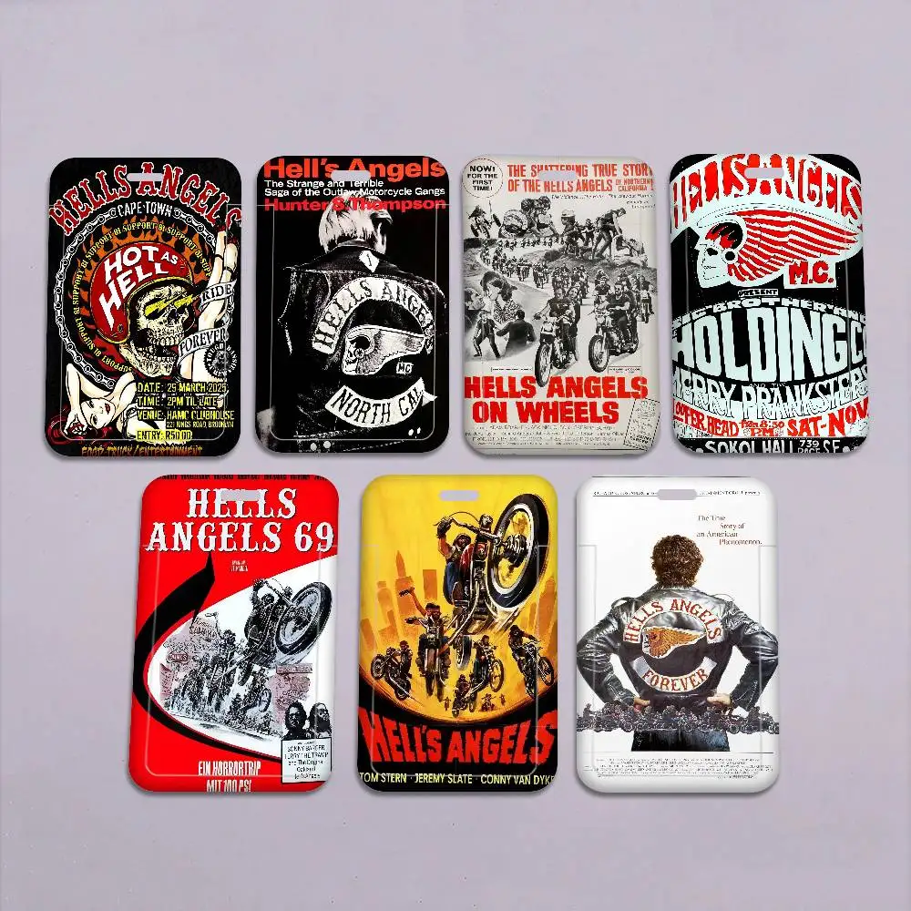 

H-Hells A-Angels Moto Cool ID Card Holders Lanyards Girls Door Card Case Hanging Rope Women Badge Holder Neck Strap
