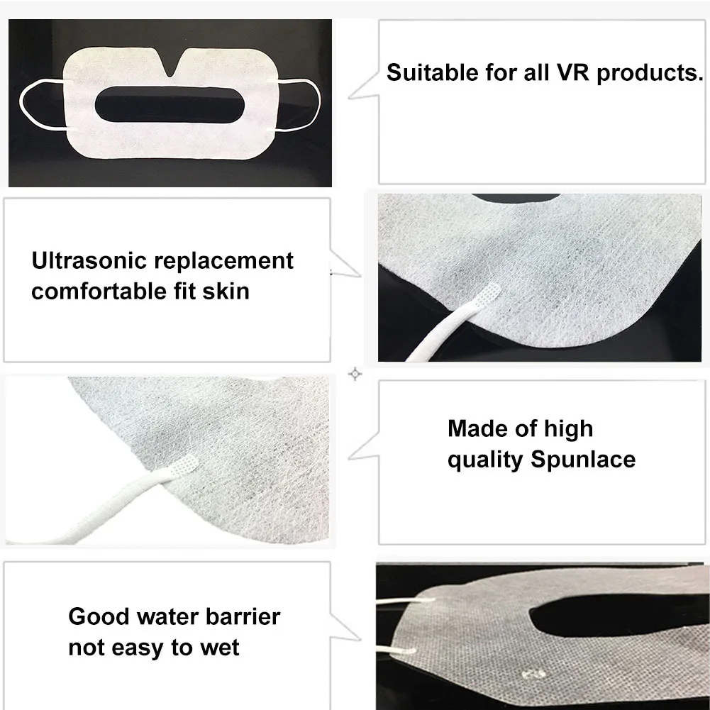 100 Pack VR Eye Mask Cover Hygiene Disposable Eye Mask Sweat Breathable Face Protection For Oculus Quest 2 Pico 4 PSVR2 HTC