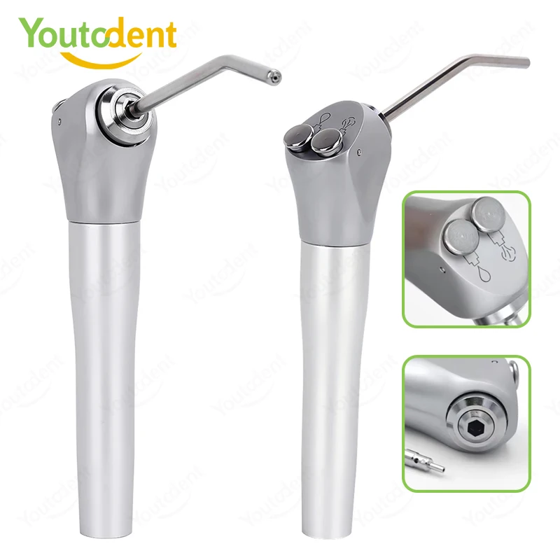 1PCS Dental Triple Spray Handpiece Dentist 3 Way Air Water Syringe with 2 Nozzles Tips Tubes Air Triple Syringe Autoclavable